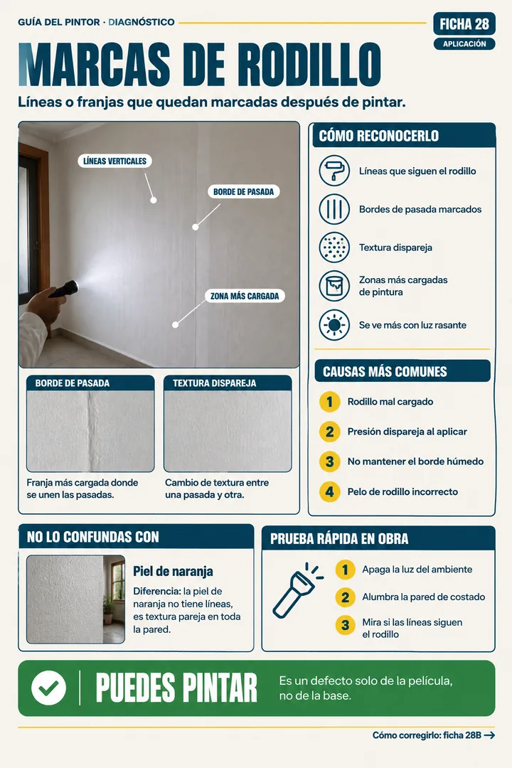 Ficha 28, marcas de rodillo: página de diagnóstico